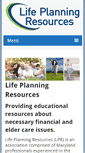 Mobile Screenshot of lifeplanningresources.org